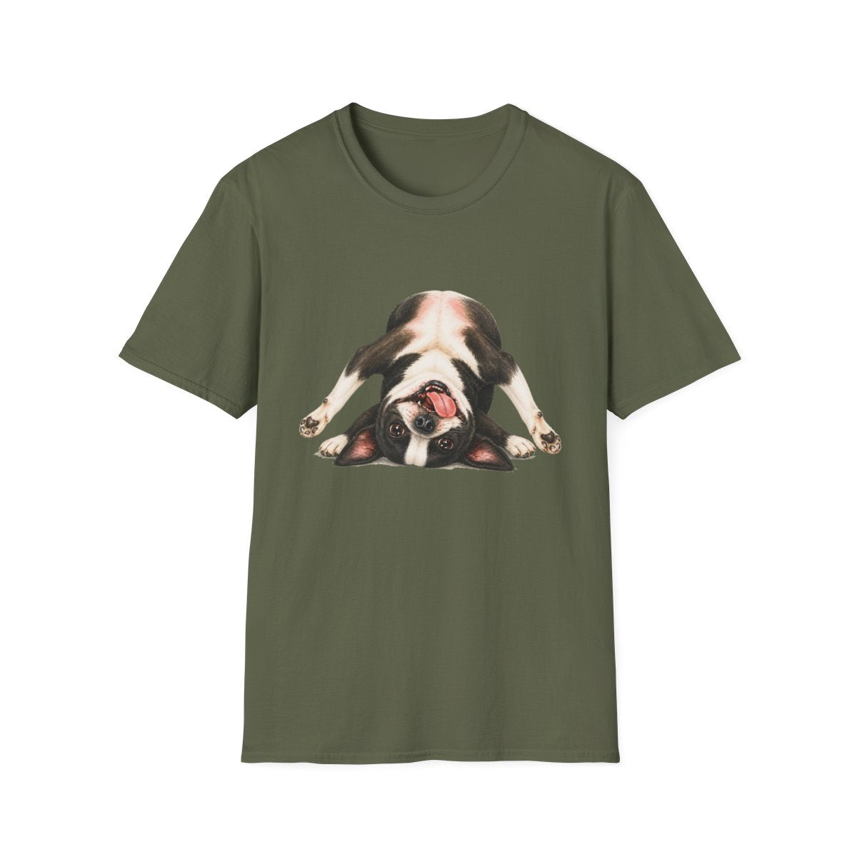 Living My Best Life Boston Terrier Tee - Military Green