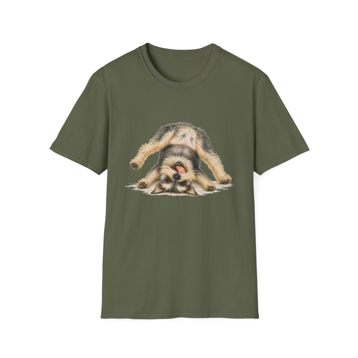 Living My Best Life Schnauzer Tee - Military Green