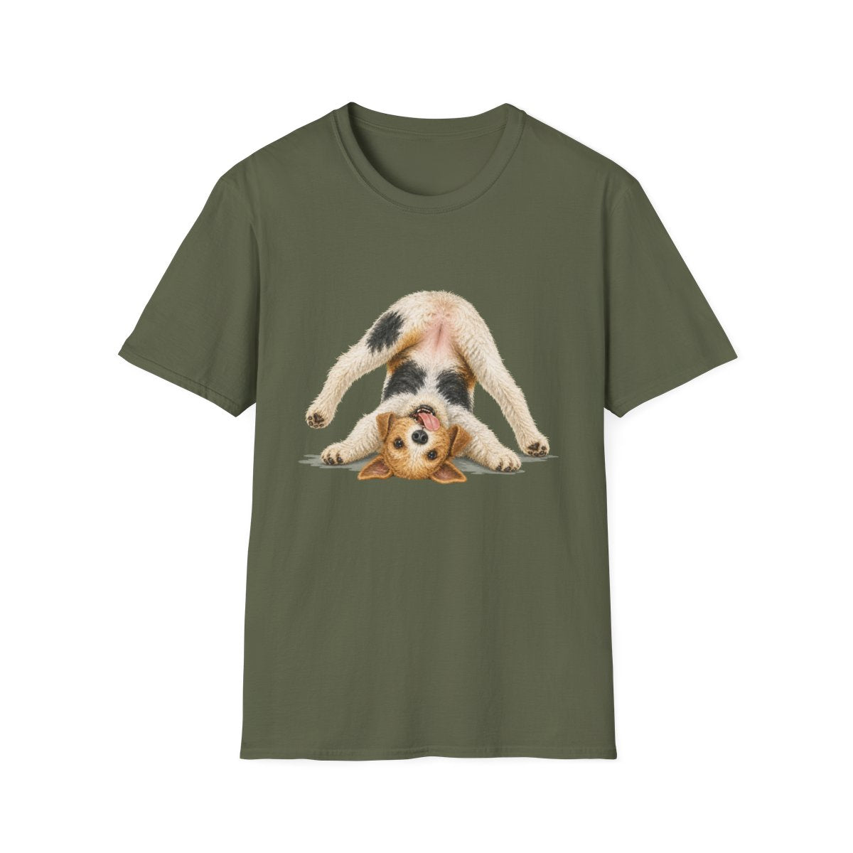 Living My Best Life Wire Fox Terrier Tee - Military Green