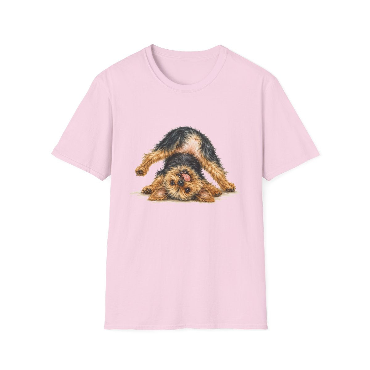 Living My Best Life Yorkie Tee - Light Pink