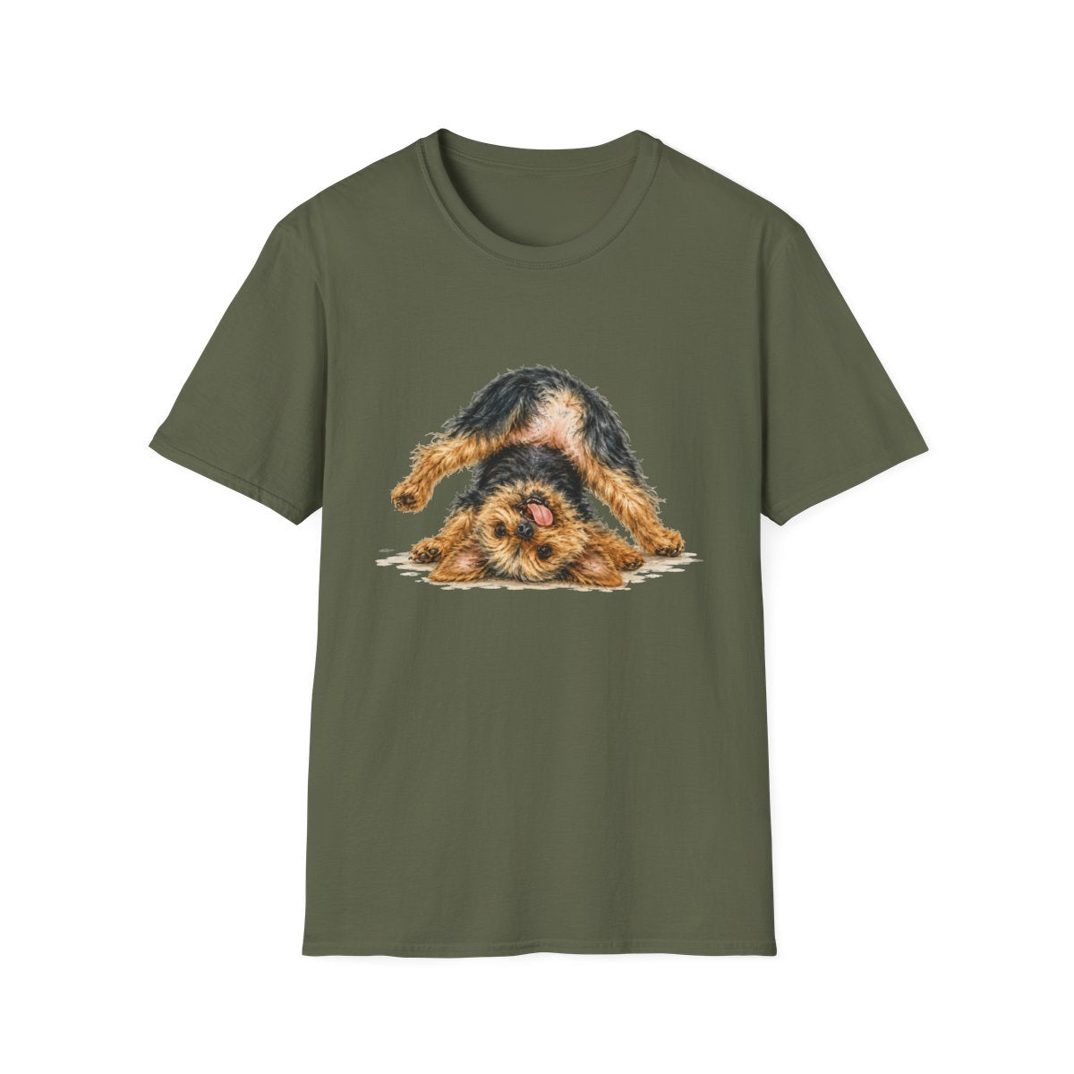 Living My Best Life Yorkie Tee - Military Green