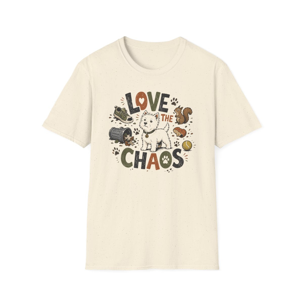 Love The Chaos Westie Tee - Natural