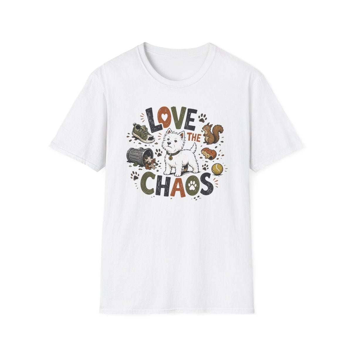Love The Chaos Westie Tee - White