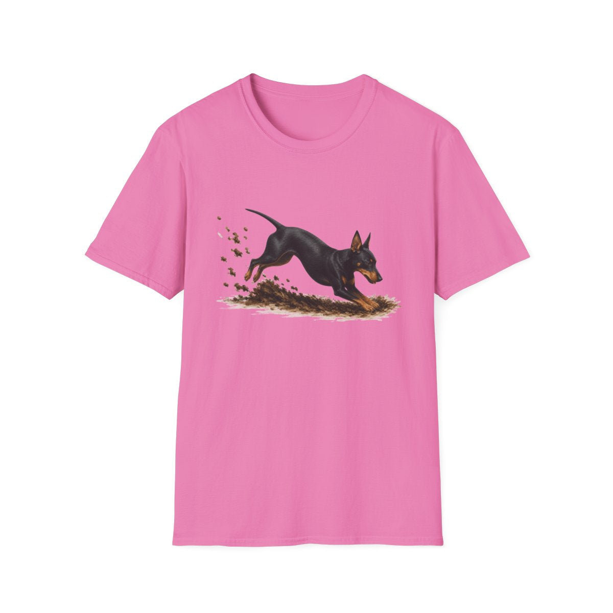 Manchester Terrier Excavating Mode On Tee - Azalea