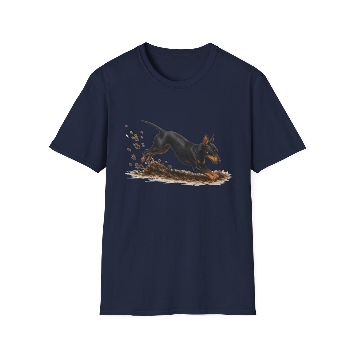 Manchester Terrier Excavating Mode On Tee - Navy