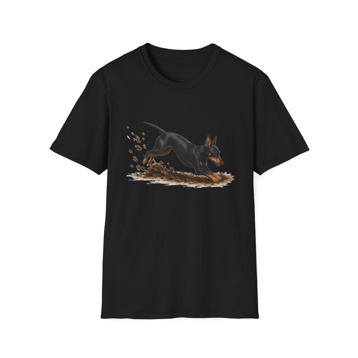 Manchester Terrier Excavating Mode On Tee - Black