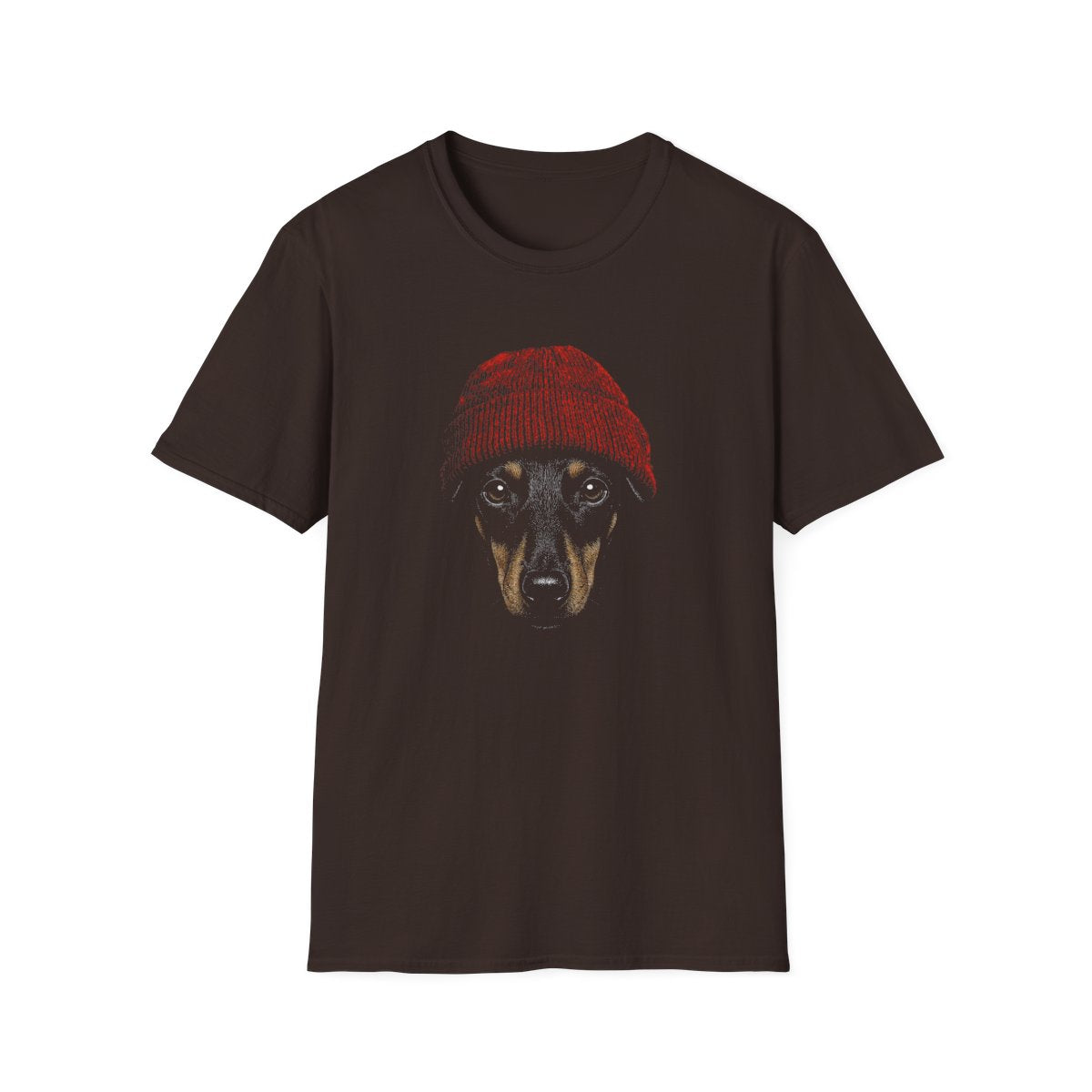 Manchester Terrier In Beanie Tee - Dark Chocolate