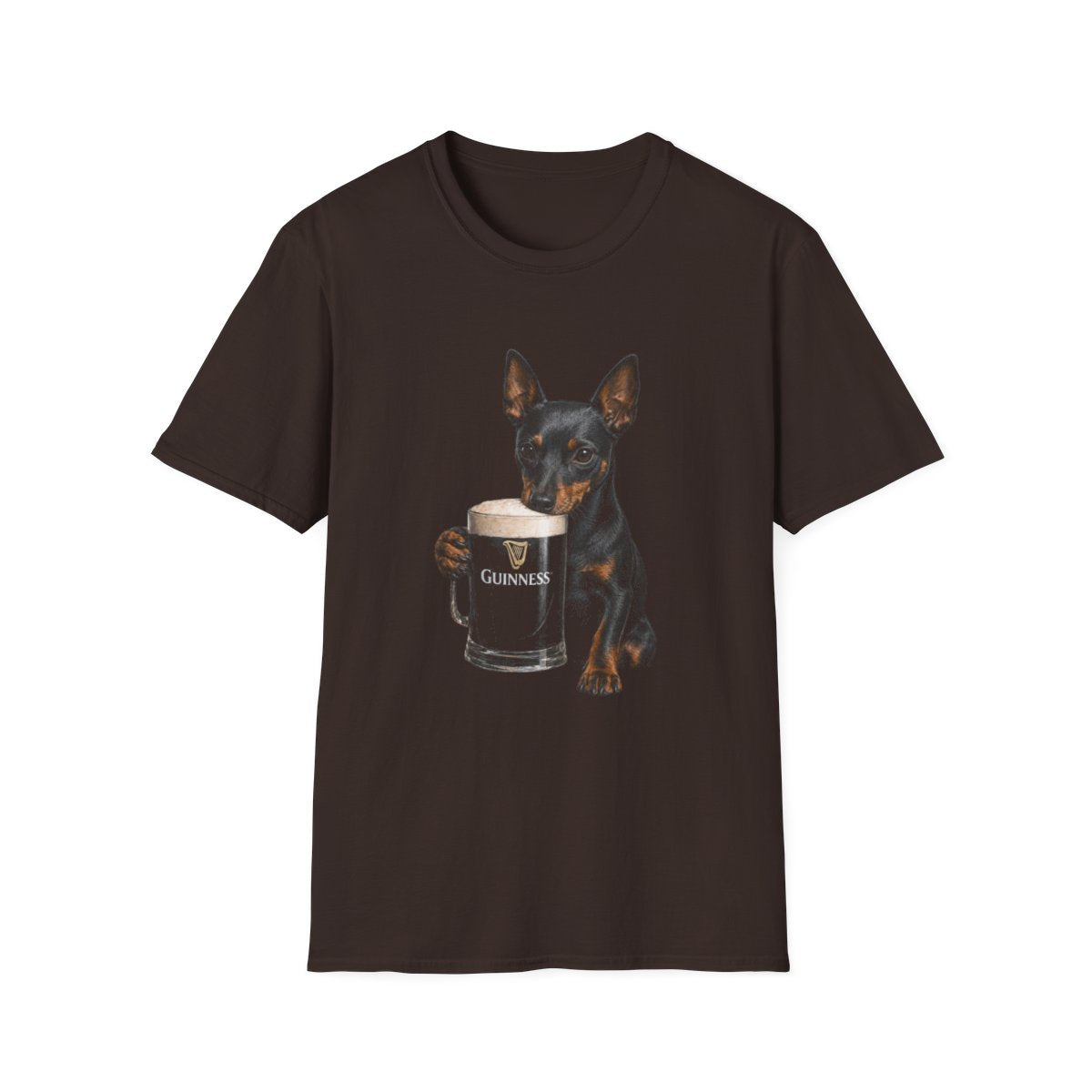 Manchester Terrier With A Pint Tee - Dark Chocolate