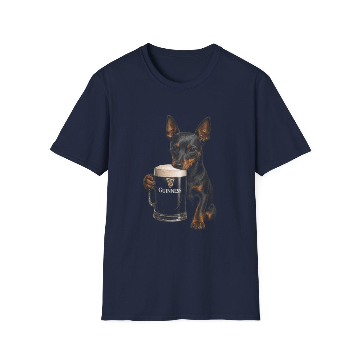 Manchester Terrier With A Pint Tee - Navy