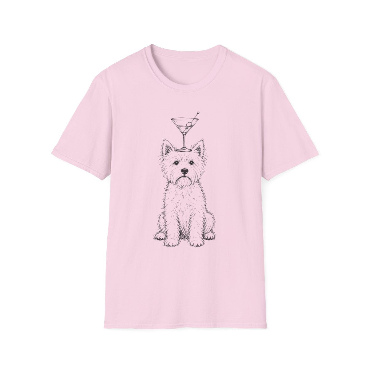 Martini Trick Westie Tee - Light Pink