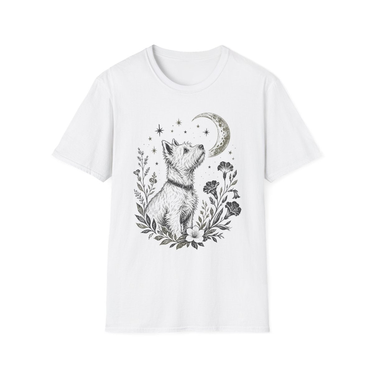 Moonlit Floral Westie Tee - White