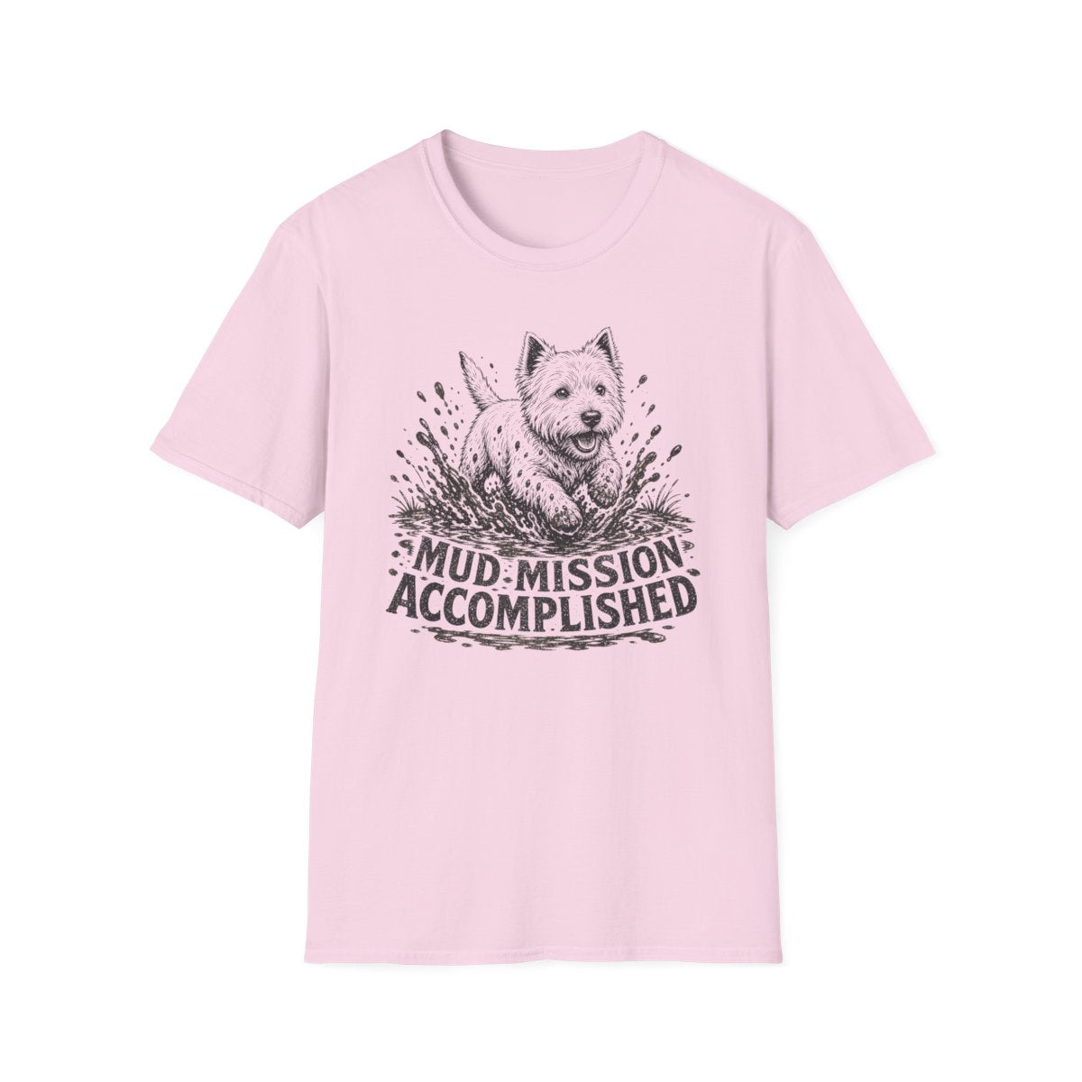 Mud Mission Westie Tee - Light Pink