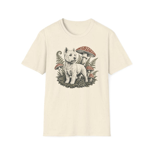 Mushroom Forest Westie Tee - Natural