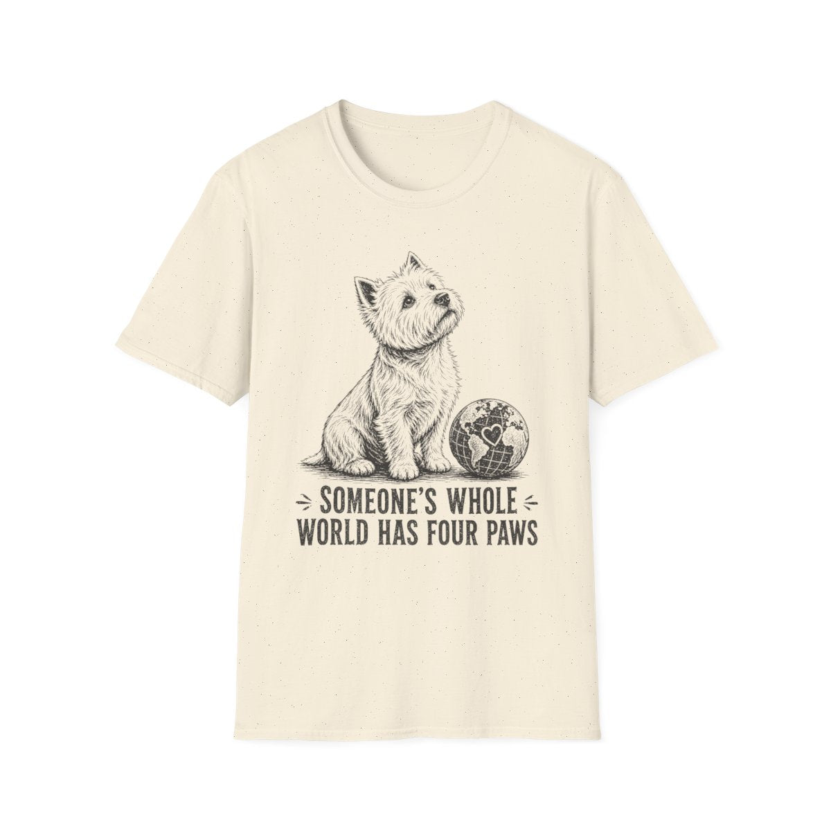 My Whole World Westie Tee - Natural