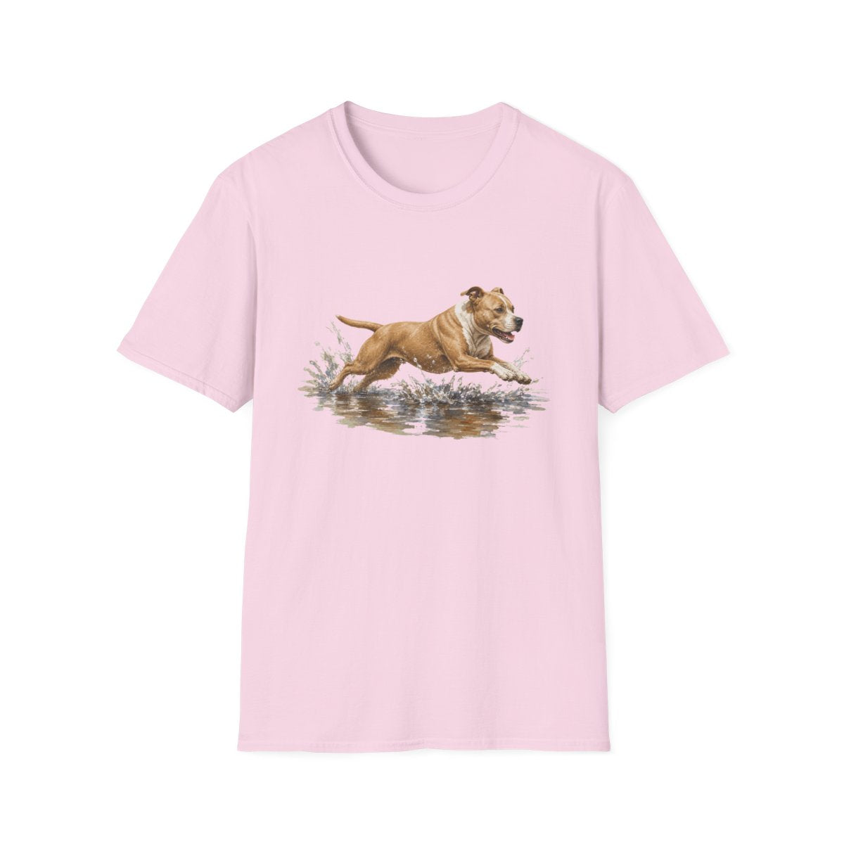 No Puddle Left Behind American Pit Bull Terrier Tee - Light Pink