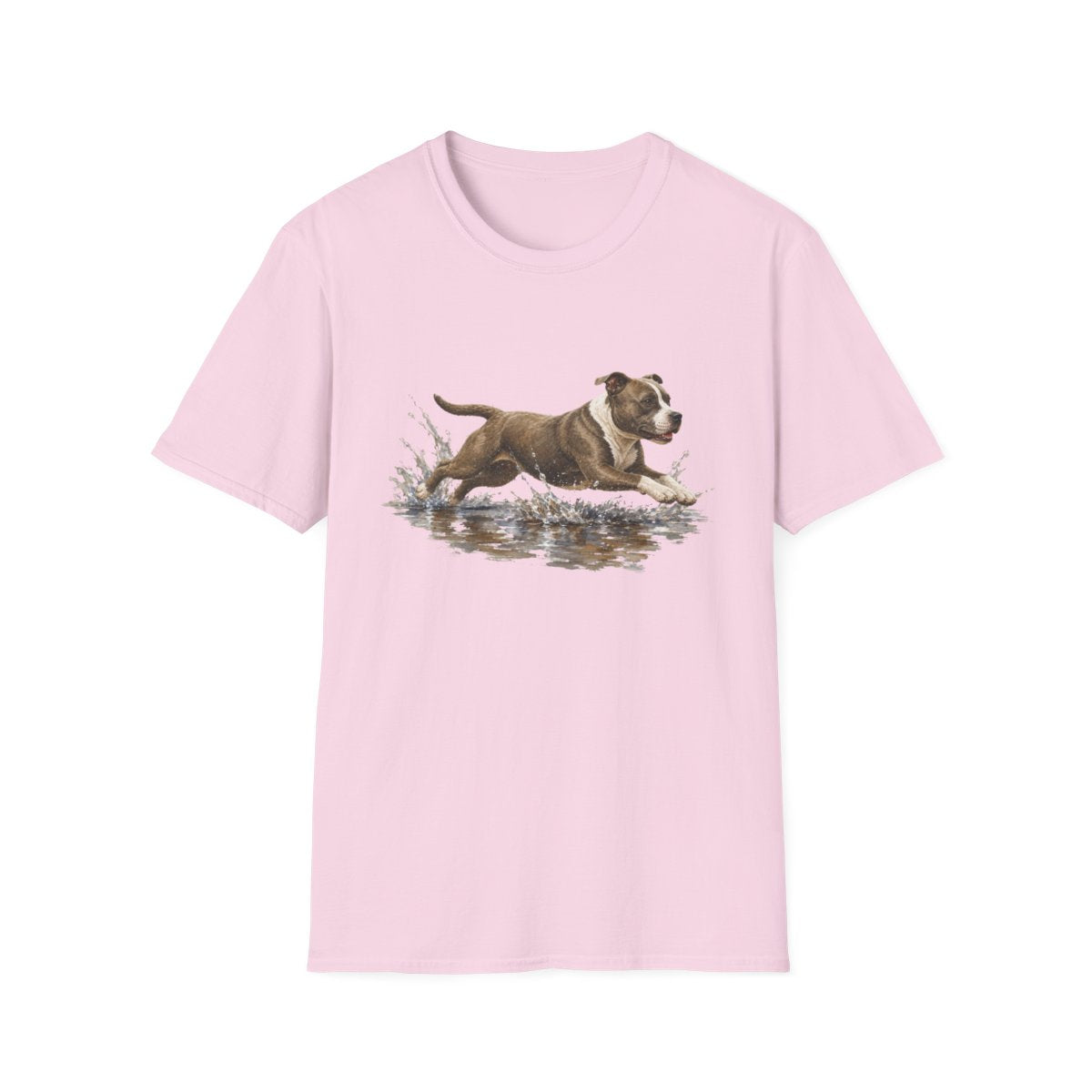 No Puddle Left Behind American Staffordshire Terrier Tee - Light Pink