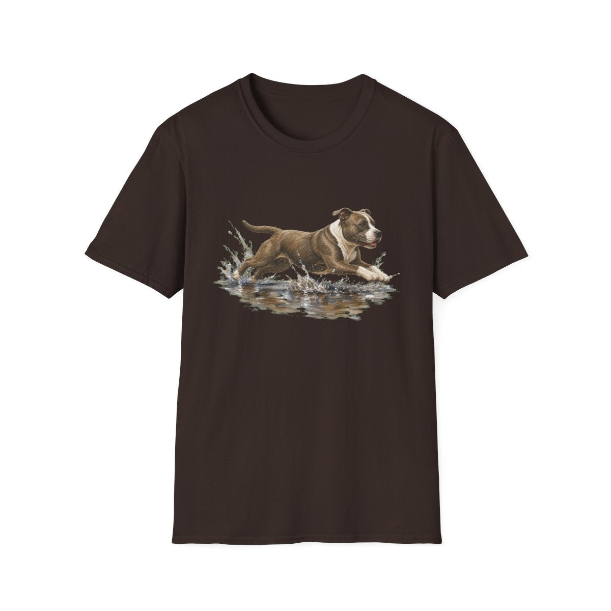 No Puddle Left Behind American Staffordshire Terrier Tee - Dark Chocolate