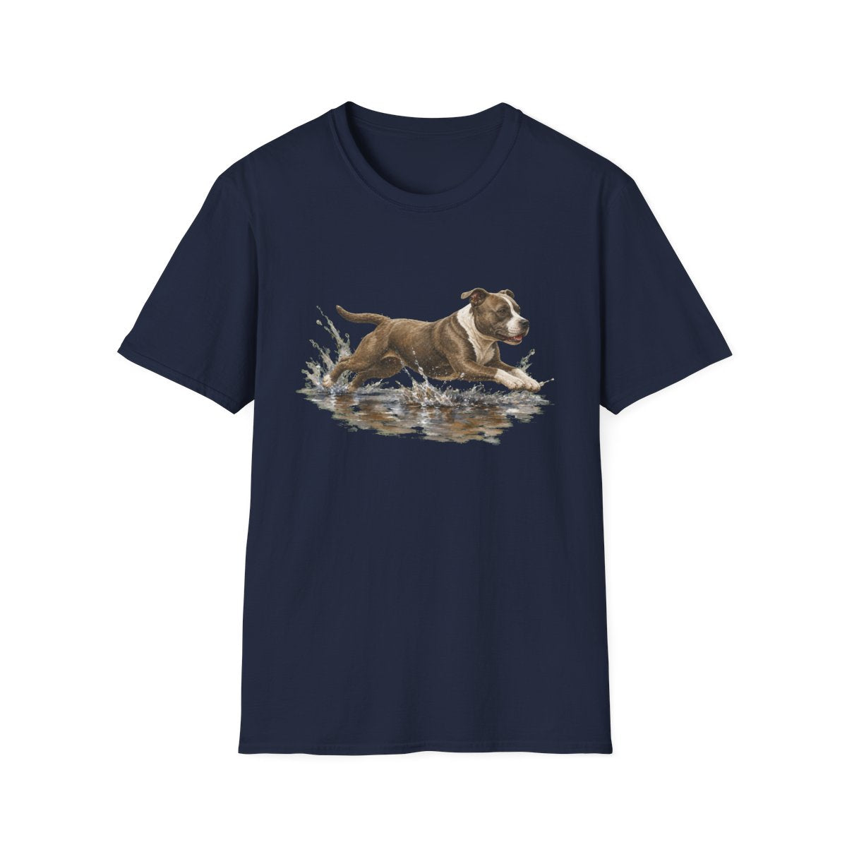 No Puddle Left Behind American Staffordshire Terrier Tee - Navy