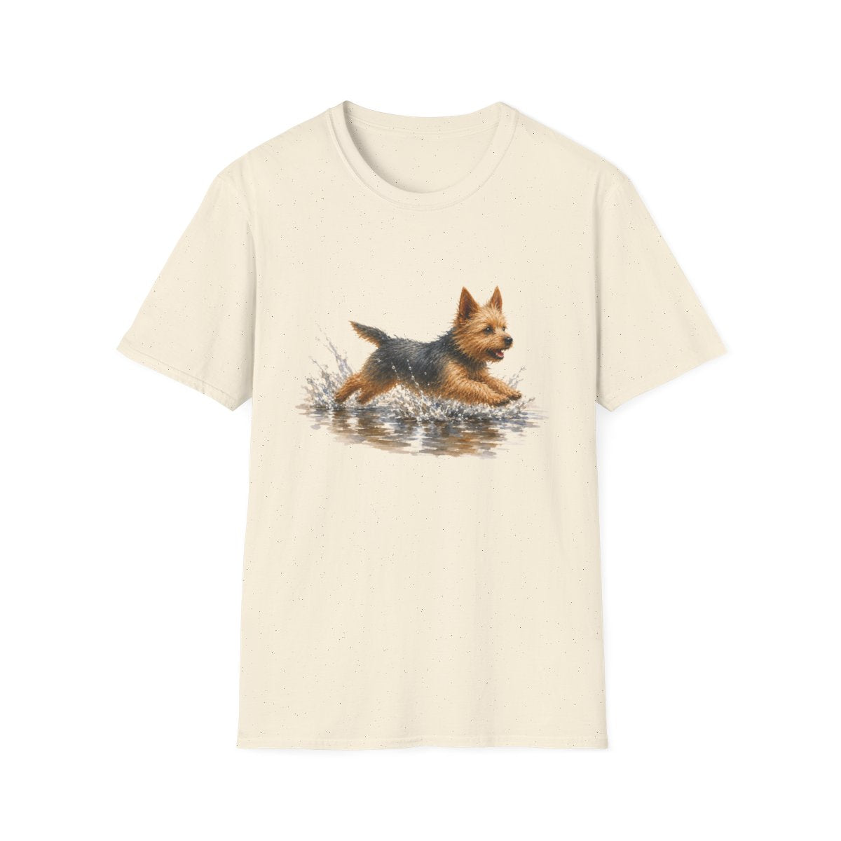 No Puddle Left Behind Australian Terrier Tee - Natural