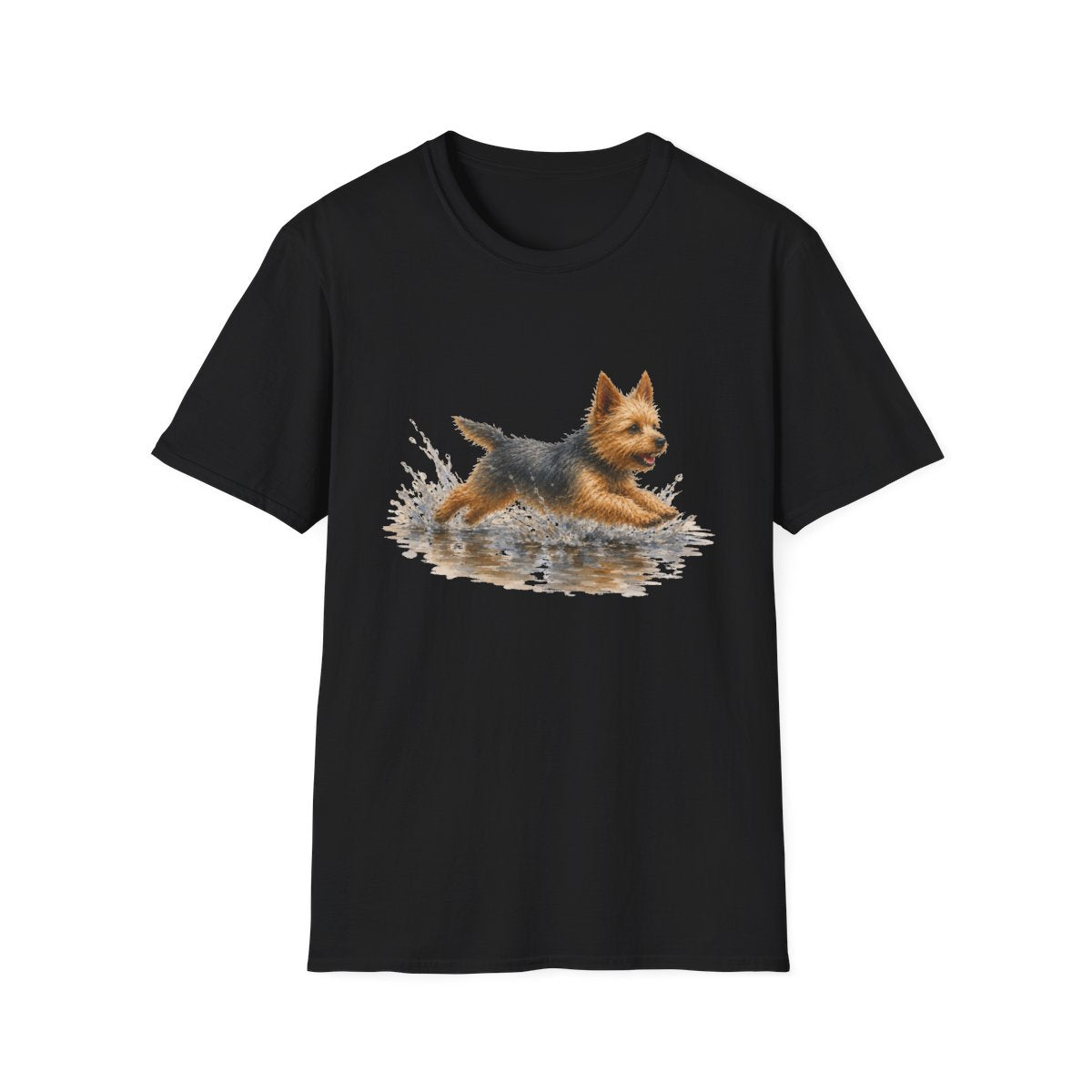 No Puddle Left Behind Australian Terrier Tee - Black