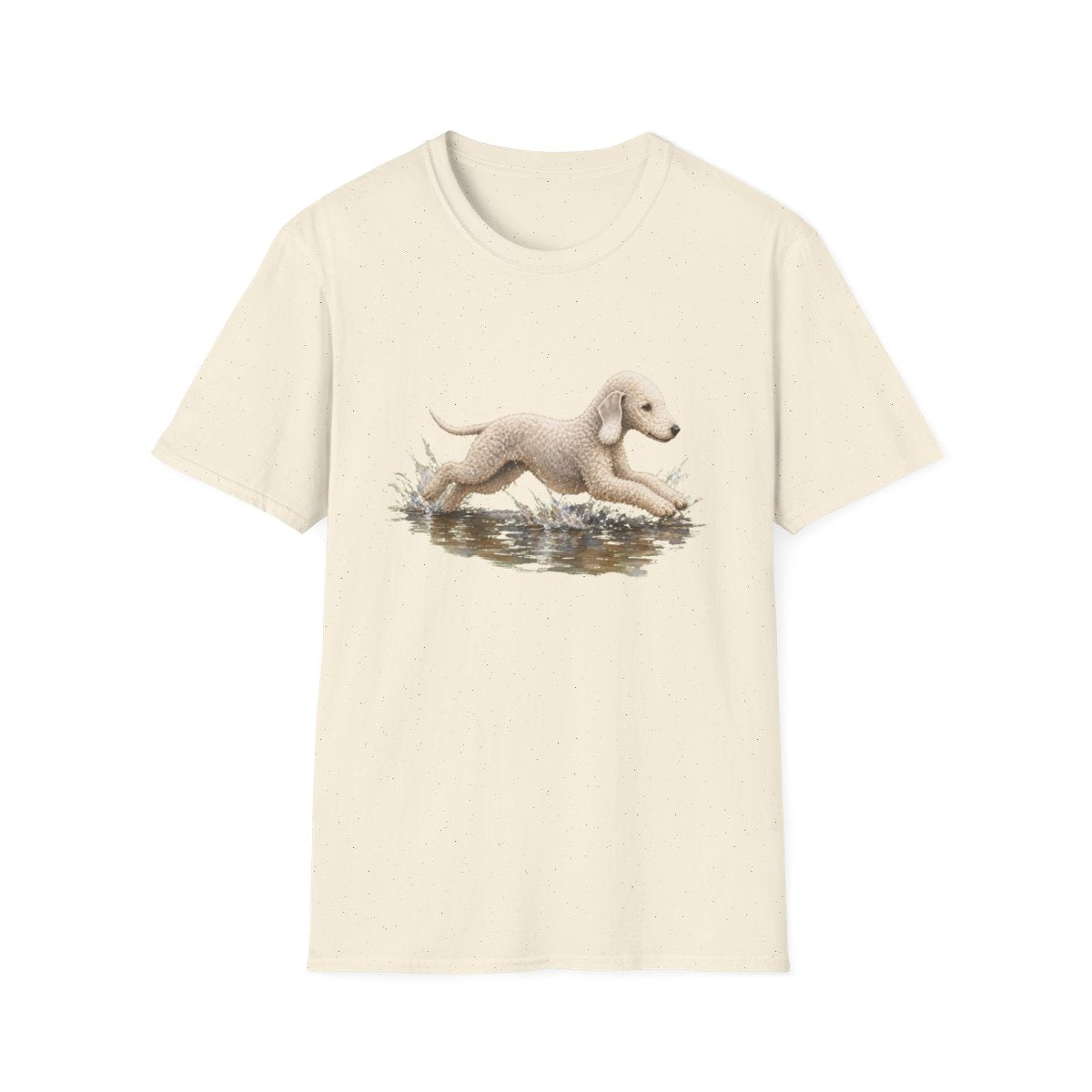 No Puddle Left Behind Bedlington Terrier Tee - Natural