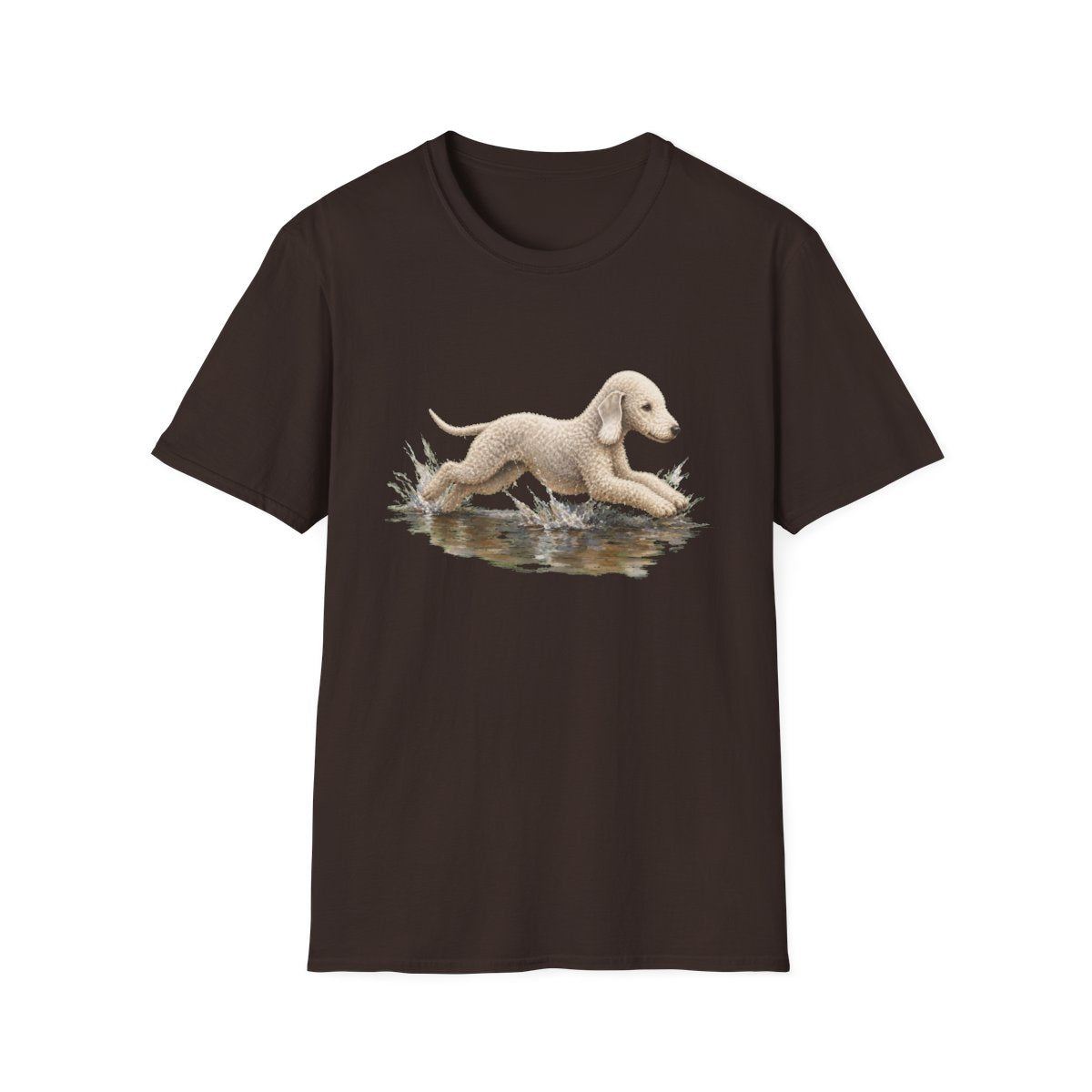 No Puddle Left Behind Bedlington Terrier Tee - Dark Chocolate