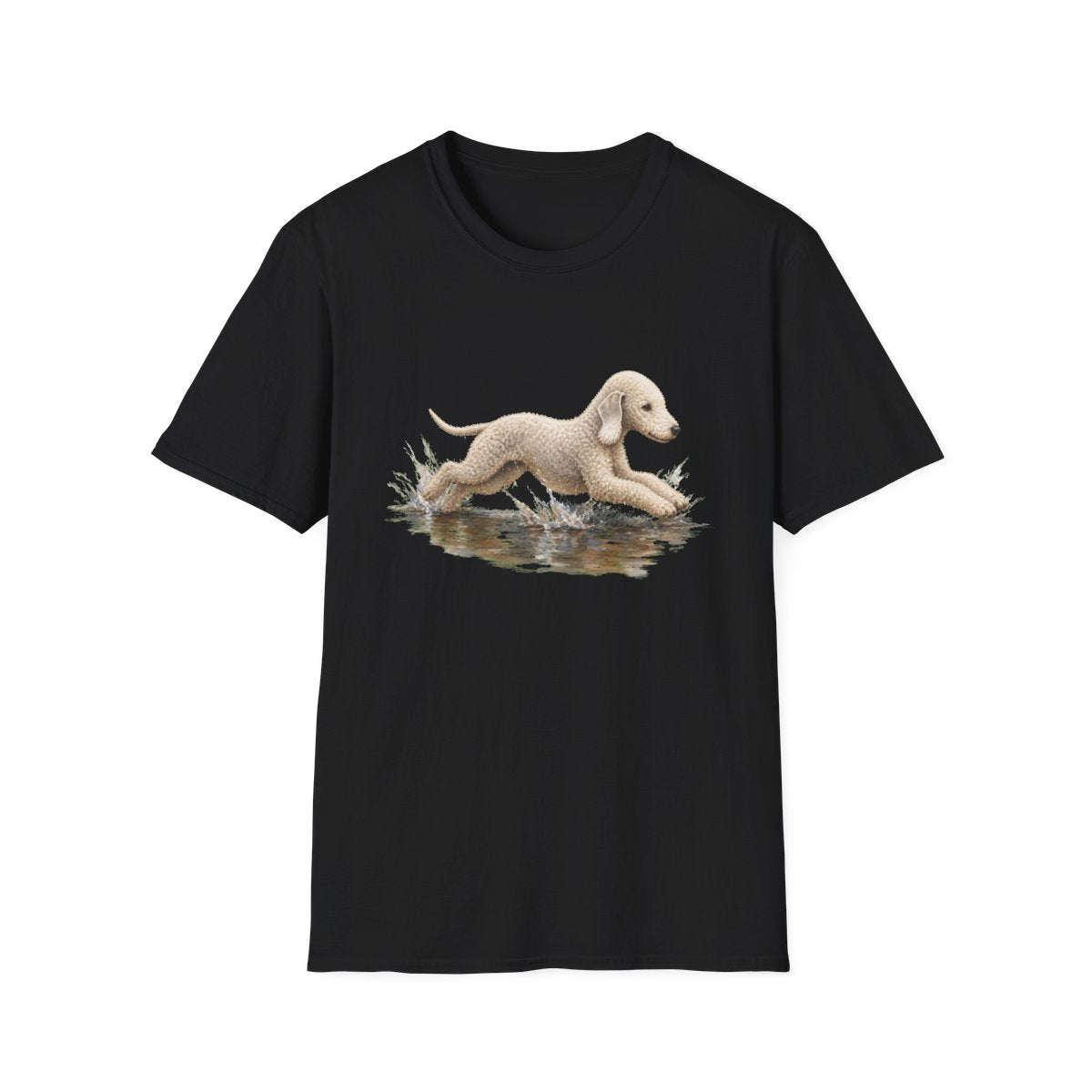 No Puddle Left Behind Bedlington Terrier Tee - Black