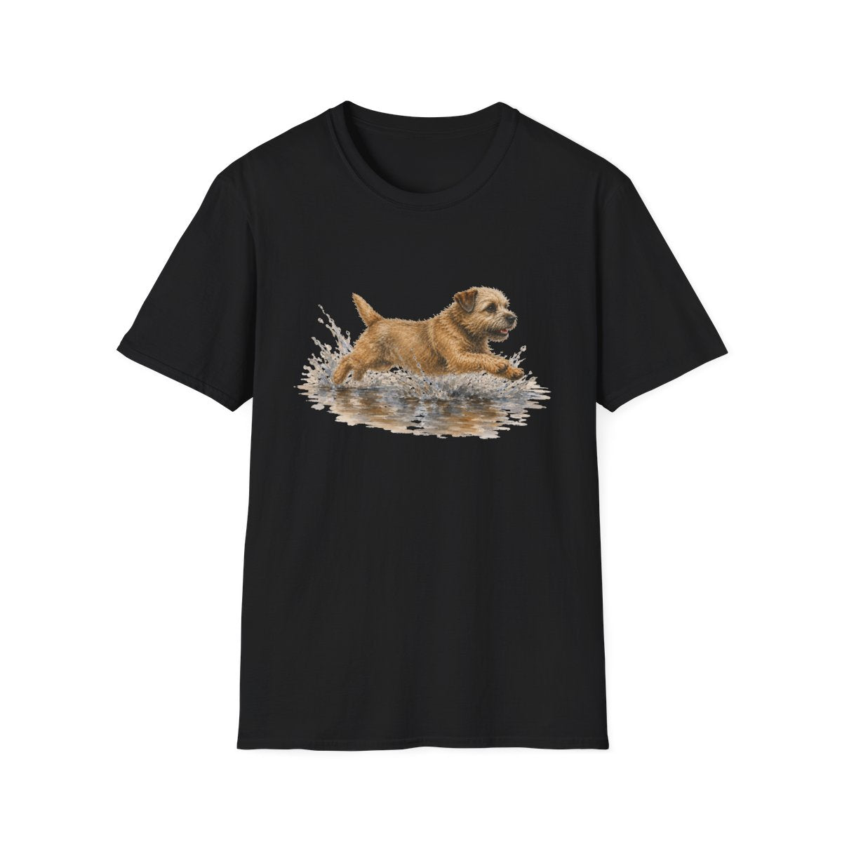 No Puddle Left Behind Border Terrier Tee - Black