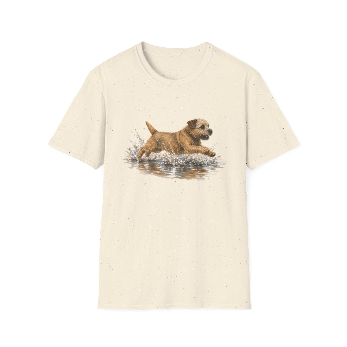 No Puddle Left Behind Border Terrier Tee - Natural