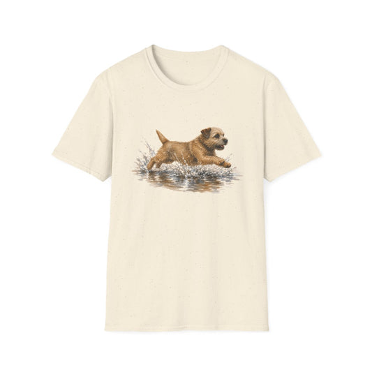 No Puddle Left Behind Border Terrier Tee - Natural