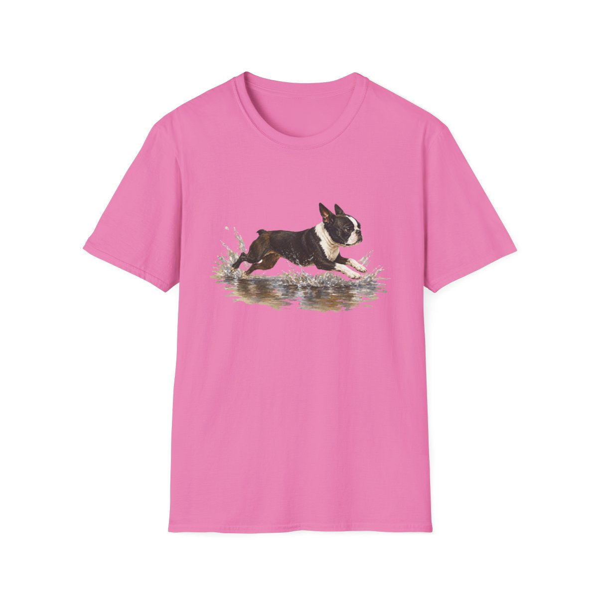 No Puddle Left Behind Boston Terrier Tee - Azalea