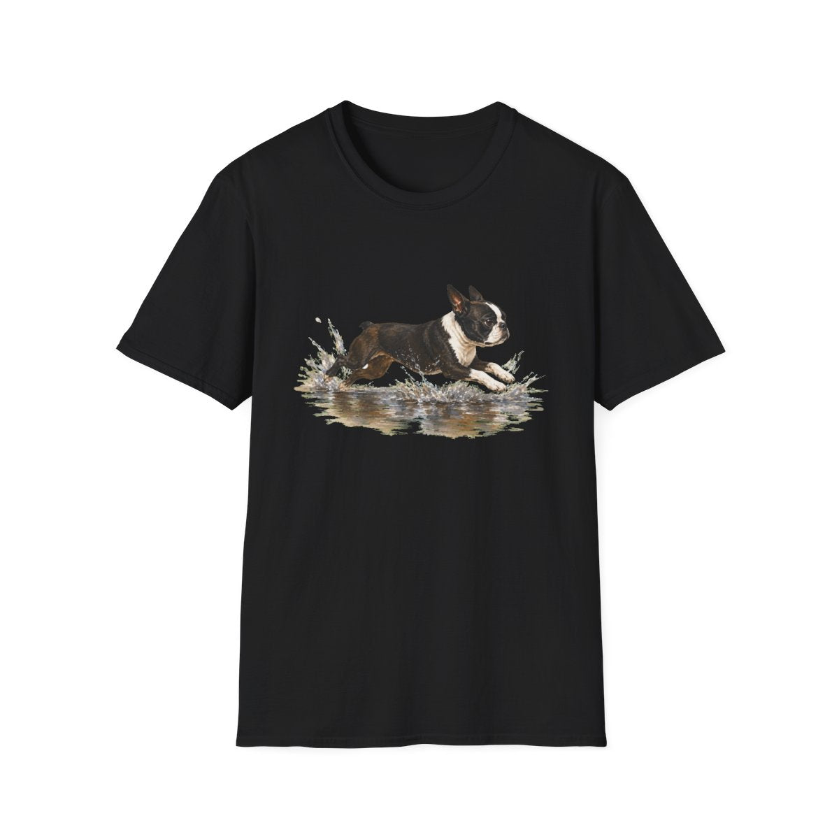No Puddle Left Behind Boston Terrier Tee - Black