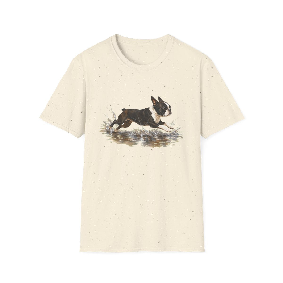 No Puddle Left Behind Boston Terrier Tee - Natural