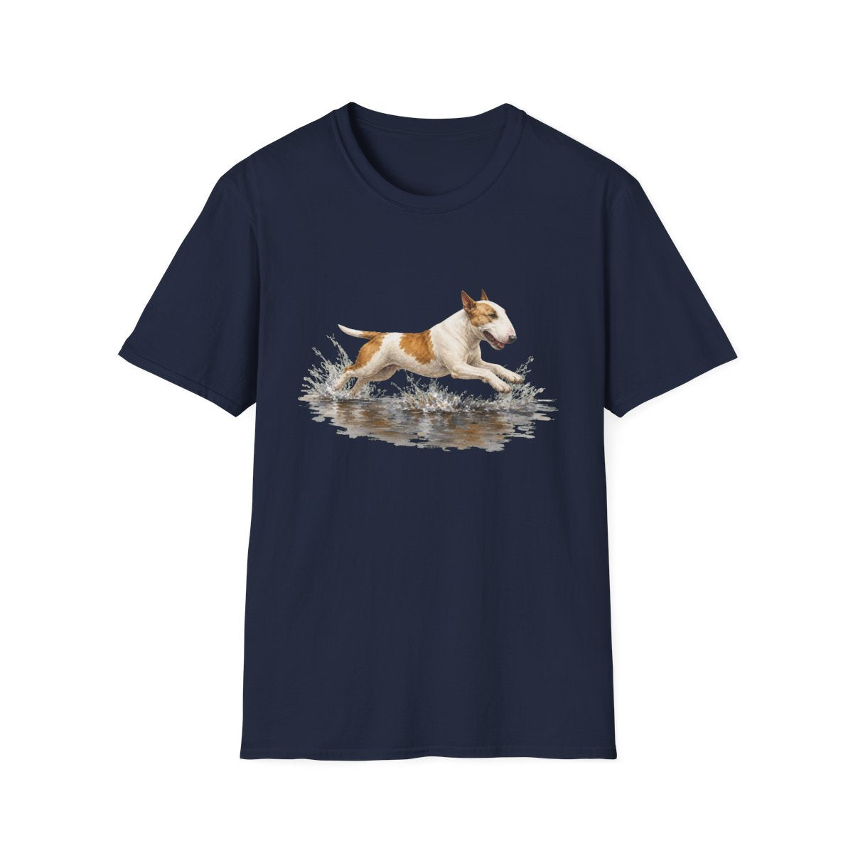No Puddle Left Behind Bull Terrier Tee - Navy