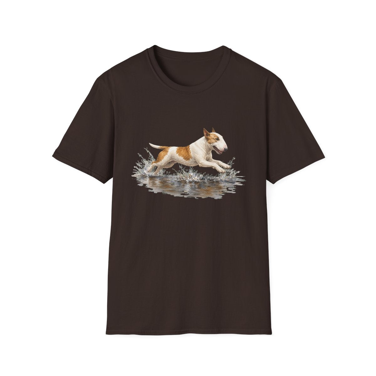 No Puddle Left Behind Bull Terrier Tee - Dark Chocolate