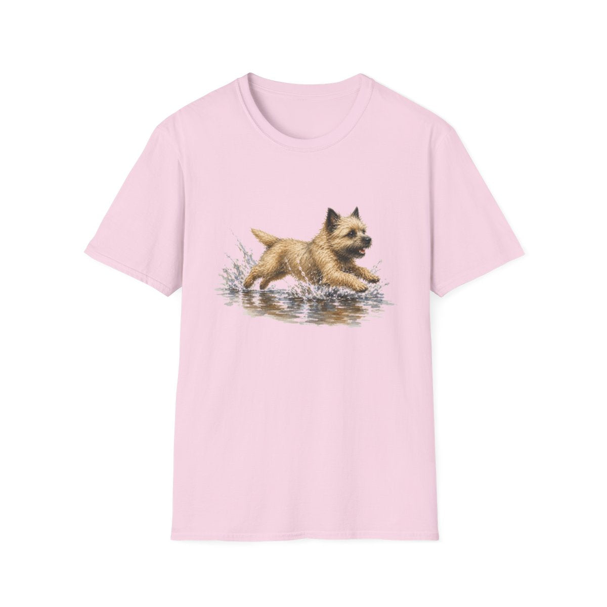 No Puddle Left Behind Cairn Terrier Tee - Light Pink