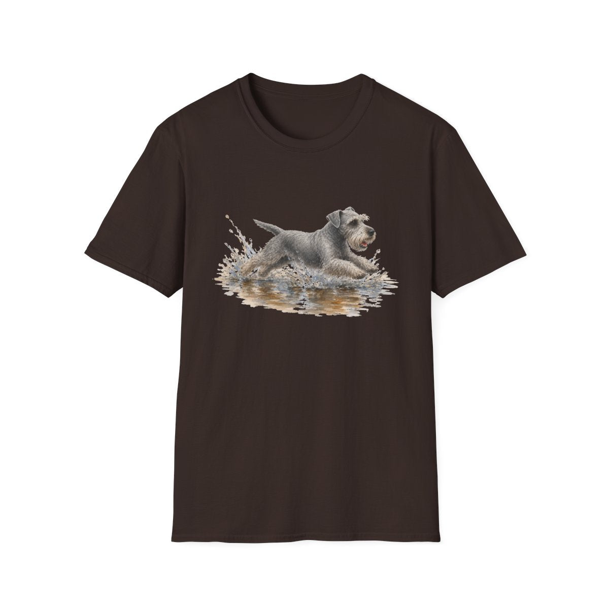 No Puddle Left Behind Cesky Terrier Tee - Dark Chocolate