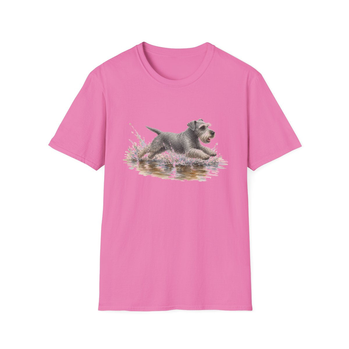 No Puddle Left Behind Cesky Terrier Tee - Azalea