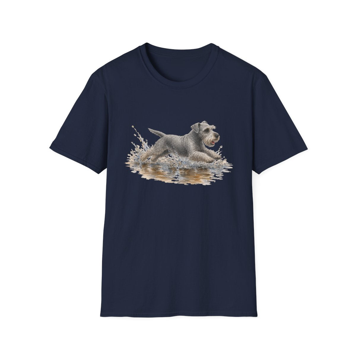 No Puddle Left Behind Cesky Terrier Tee - Navy