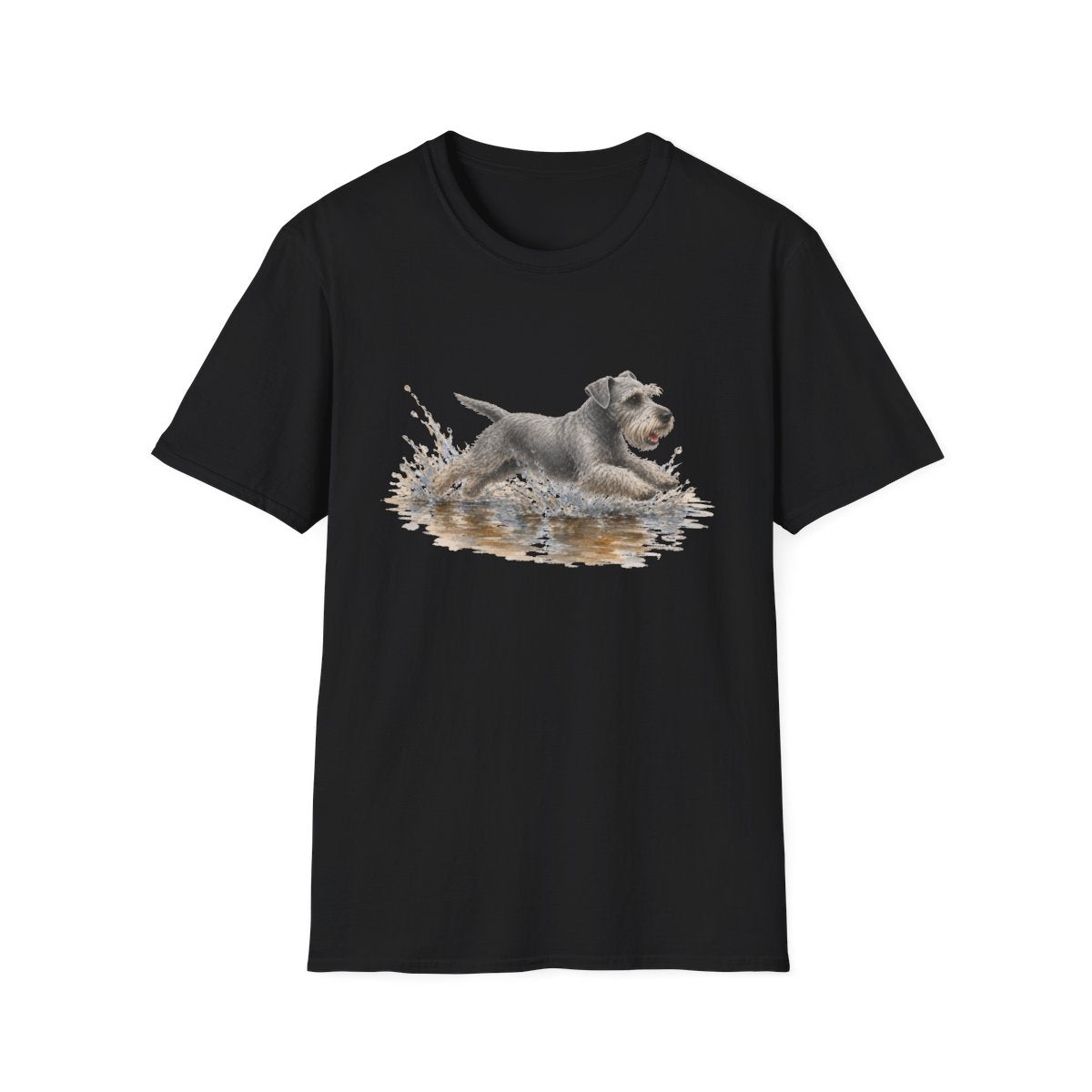 No Puddle Left Behind Cesky Terrier Tee - Black
