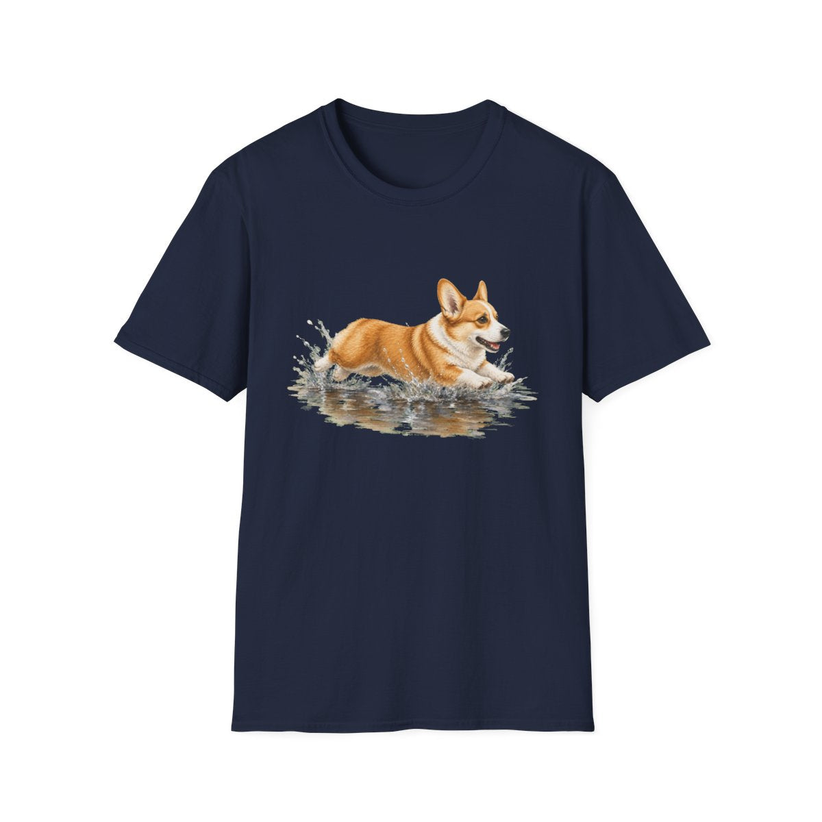 No Puddle Left Behind Corgi Tee - Navy