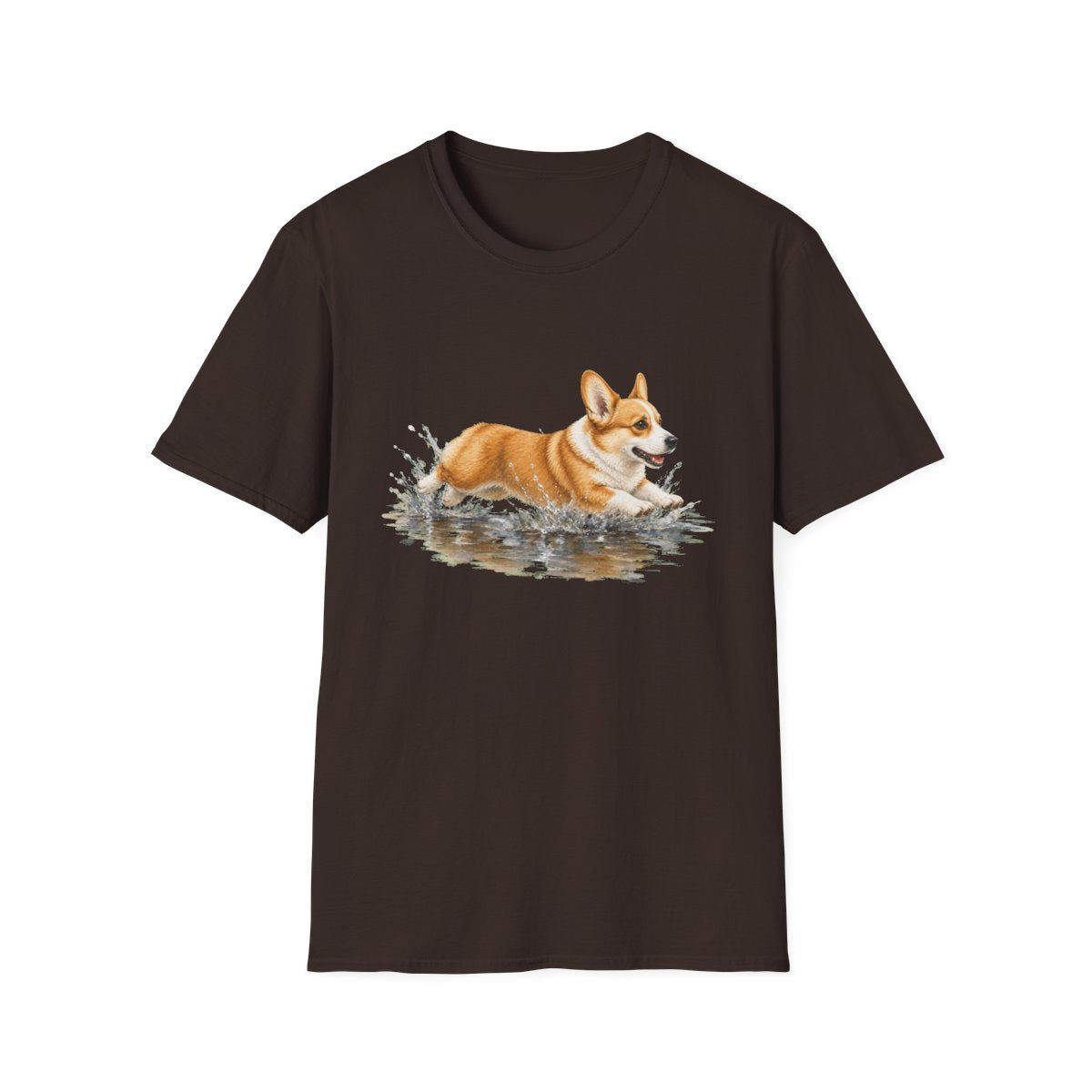 No Puddle Left Behind Corgi Tee - Dark Chocolate
