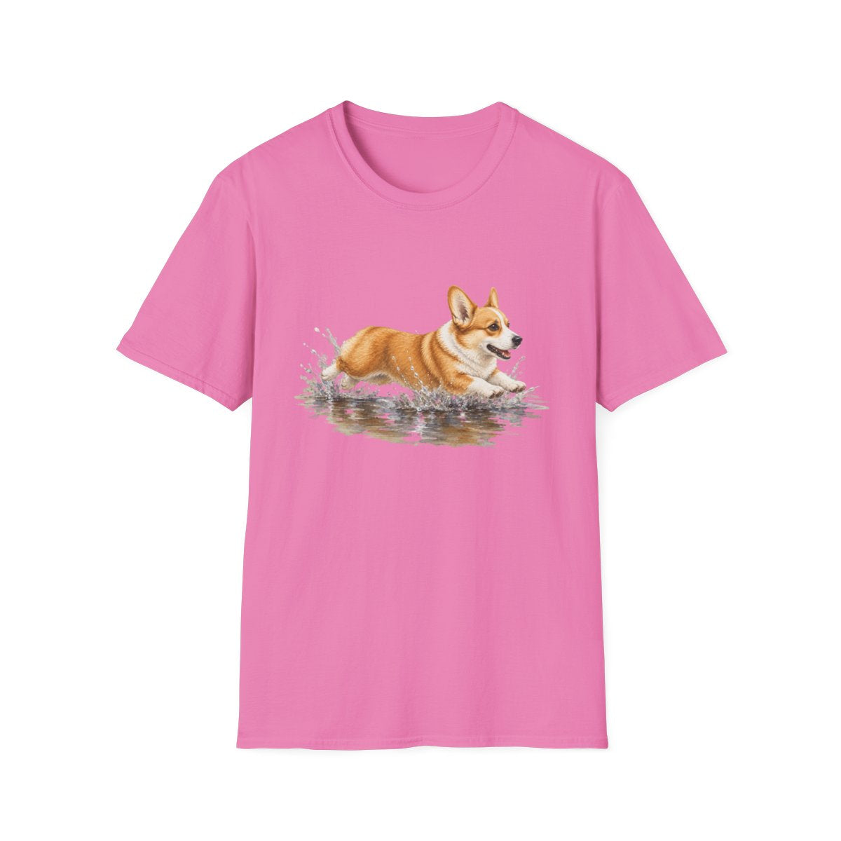 No Puddle Left Behind Corgi Tee - Azalea