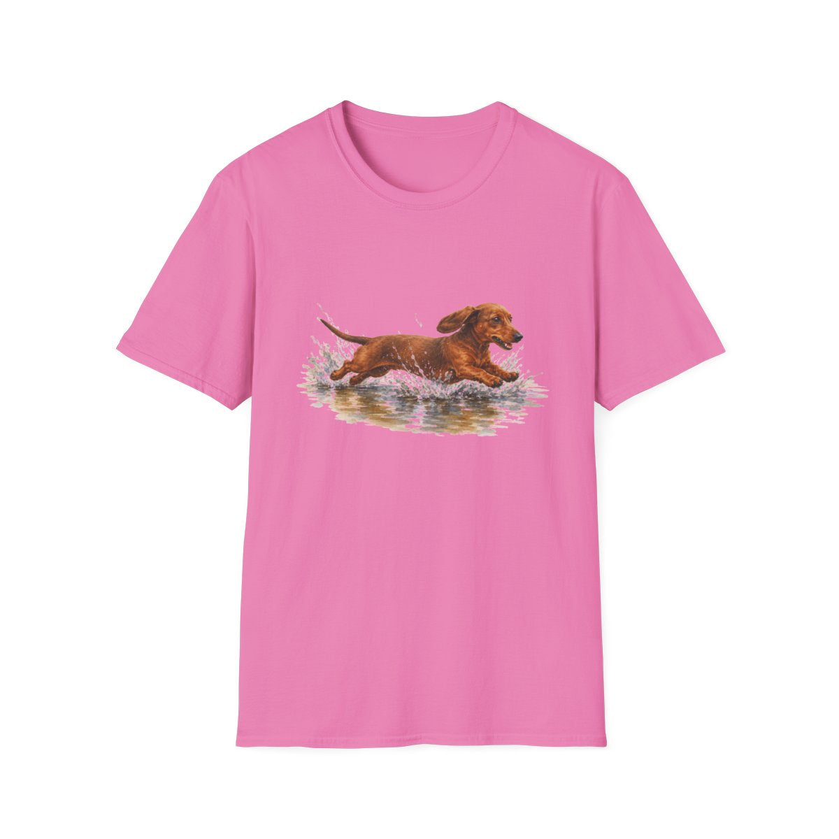 No Puddle Left Behind Dachshund Tee - Azalea