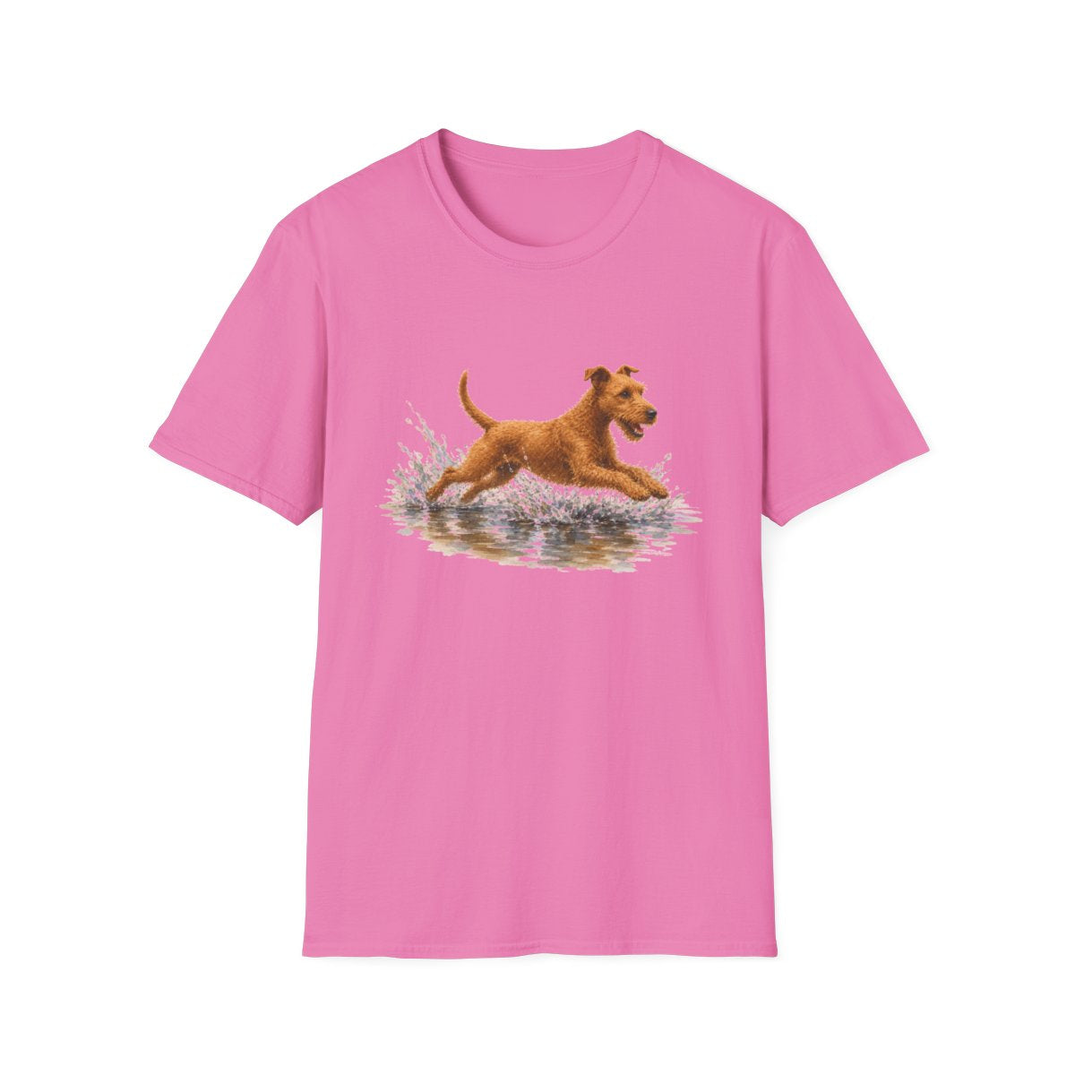 No Puddle Left Behind Irish Terrier Tee - Azalea