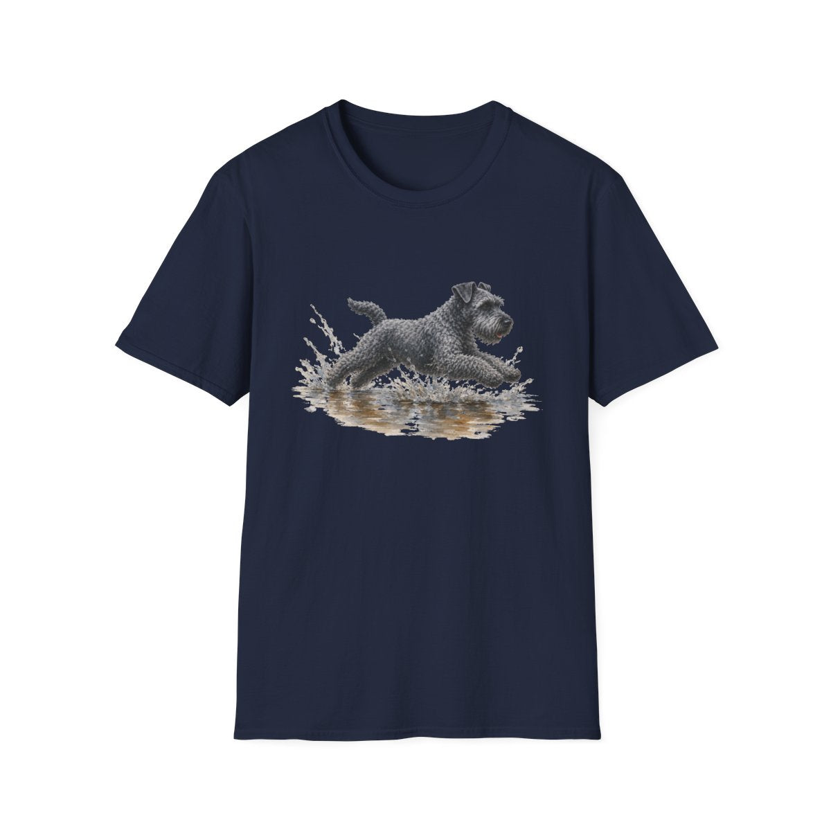 No Puddle Left Behind Kerry Blue Terrier Tee - Navy