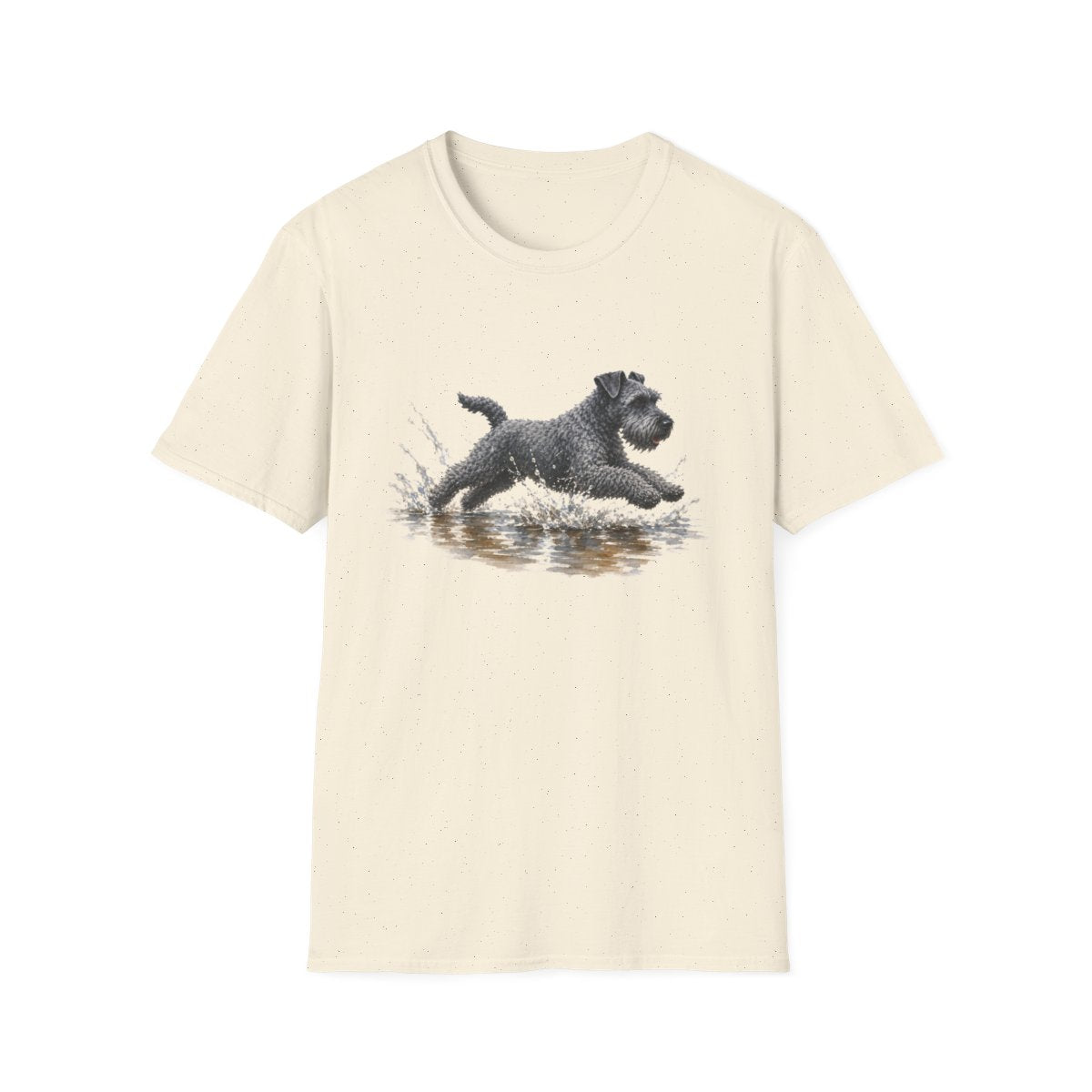 No Puddle Left Behind Kerry Blue Terrier Tee - Natural