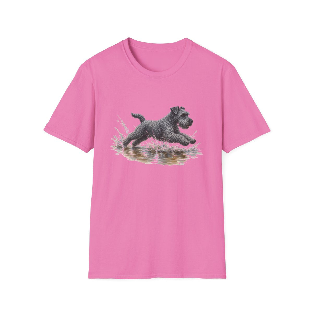 No Puddle Left Behind Kerry Blue Terrier Tee - Azalea