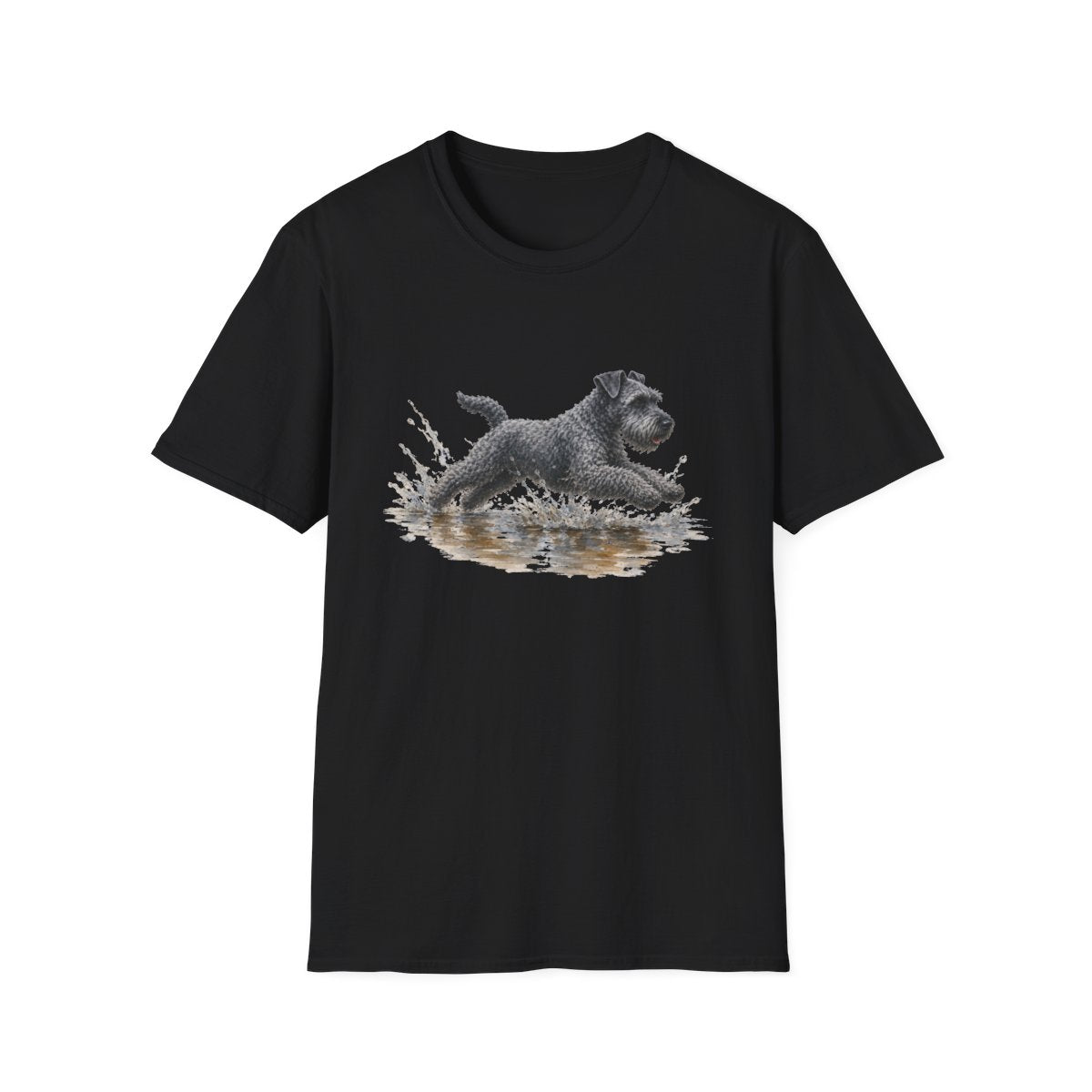 No Puddle Left Behind Kerry Blue Terrier Tee - Black