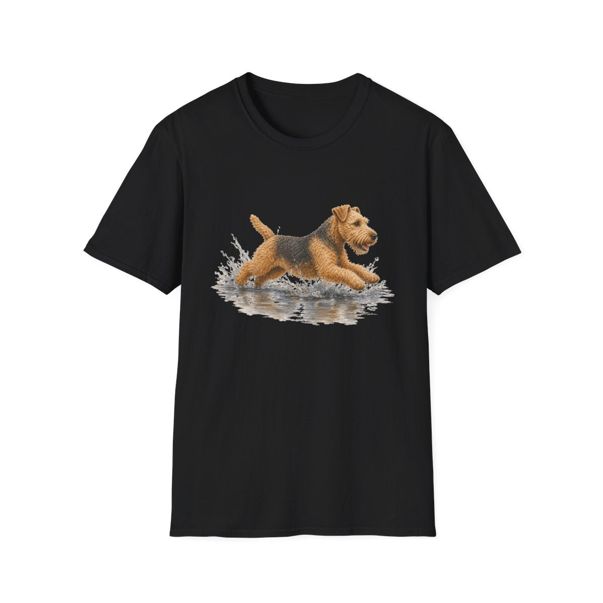 No Puddle Left Behind Lakeland Terrier Tee - Black